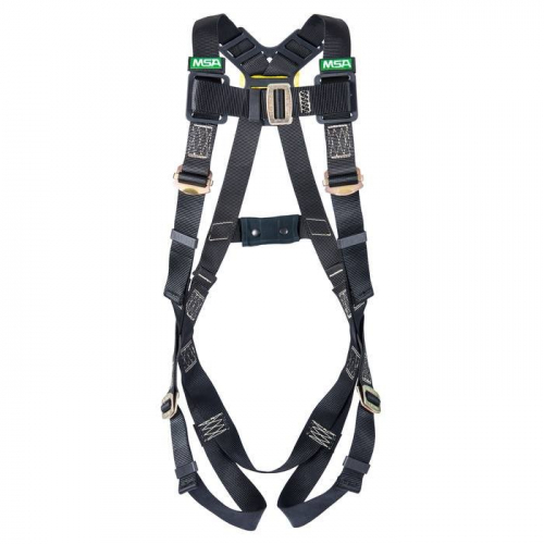 MSA 10152648, Workman Arc Flash Vest-Style Harness Back Web Loop, Qwik-Fit leg straps, STD, Black